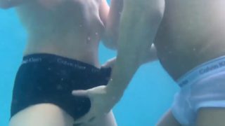 Twinks in Underwear Underwater in the Pool